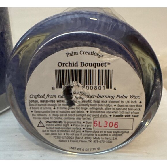 Palm Creations Candles Orchid Bouquet Scented 9 Oz Pack Of 2 Coconut Palm Wax - Picture 4 of 5